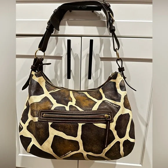 Dooney & Bourke Giraffe Print Shoulder Bag EUC no callouts - Picture 2 of 16